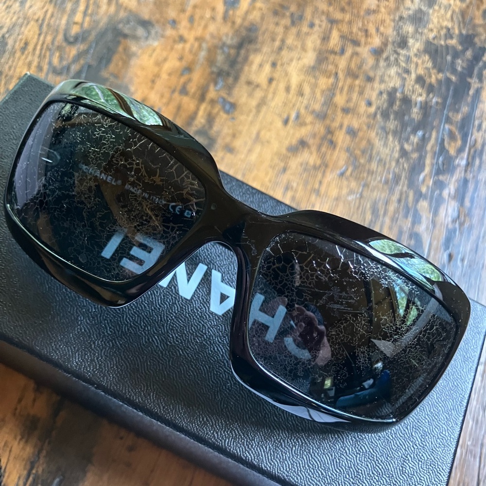 Chanel Vintage Classic Black Sunglasses